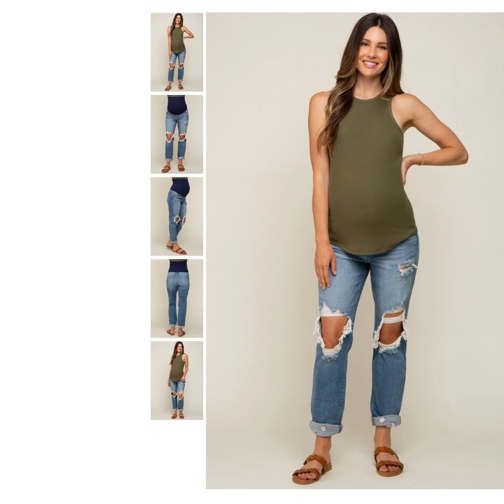 PinkBlush MATERNITY JEANS- Distressed Jeans (worn only two or three times!)